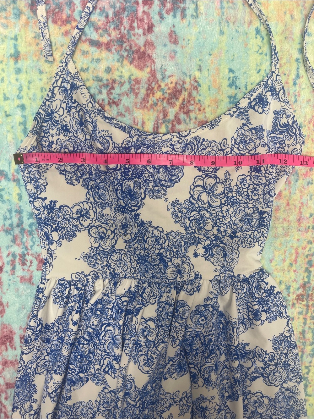 💙Vintage American Apparel White Mini Dress with Blue Floral Print💙 - Picture 13 of 16